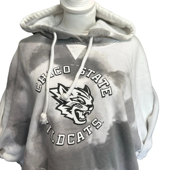 Champion Chico State women's size XL short sleeve hoodie white and grey - Picture 1 of 5